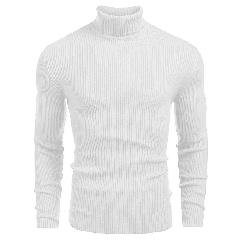 

AutumnWinter Knitted Sweaters for Men Slim High Collar Long-sleeved Knitted European Pullovers American Bottoming Shirts