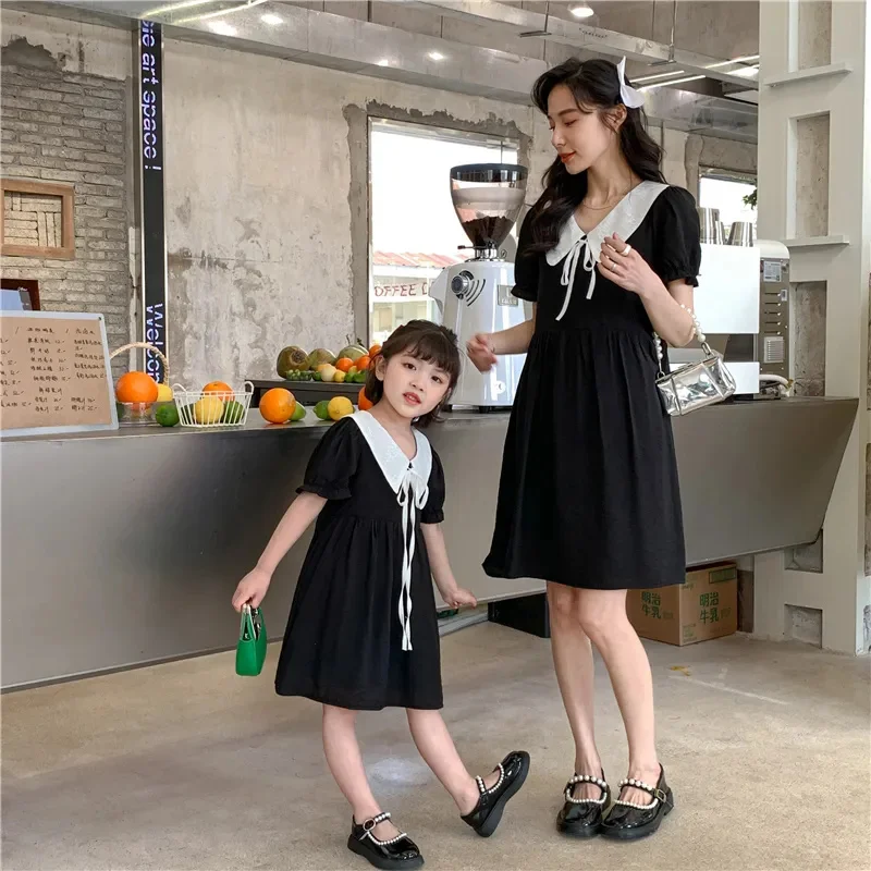 Mother and Daughter Equal Dresses Korean Parent-child Matching Clothes Baby Girl Dress Fashion Women’s Summer New