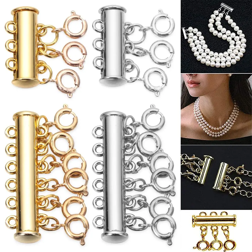 1pcs Crafts Magnetic Layered Tube Lock Connectors Jewelry Clasps Necklace Spacer Clasp Slide Clasp Lock