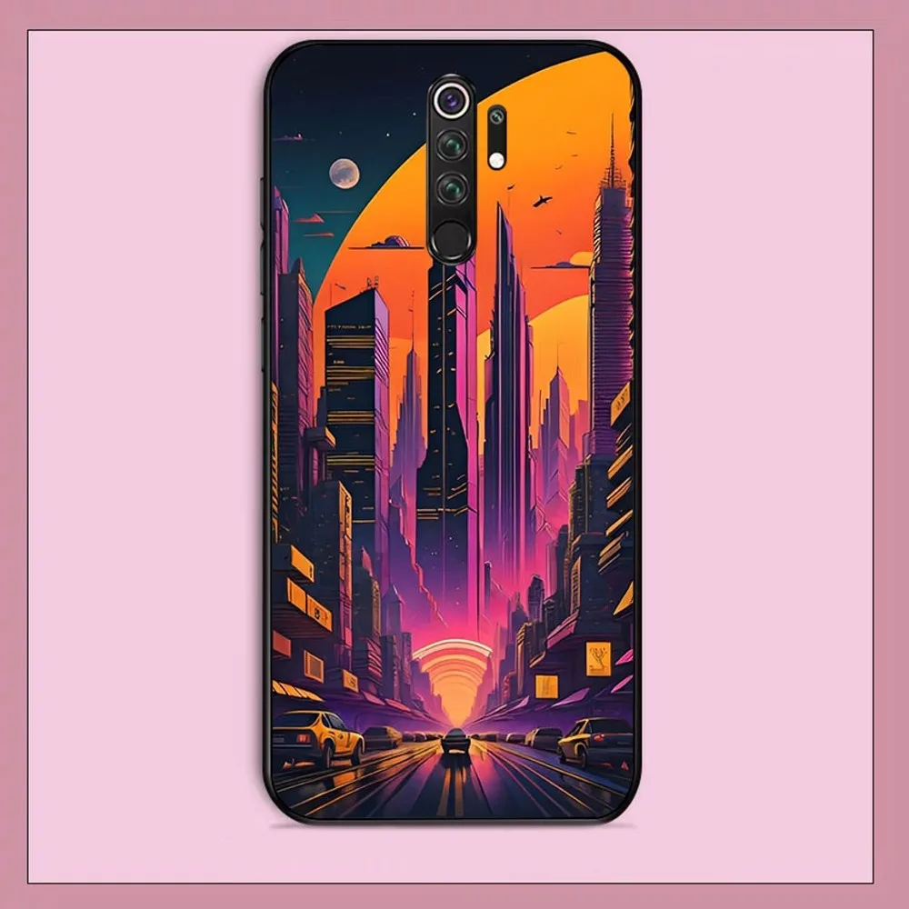 Synthwave Retro 80s Neon colorful Phone Case For Redmi Note 4 X 5 A 6 7 8 Pro T 9 Pro 9S 10 Pro 11 Pro 11S 11Epro PocoM3pro