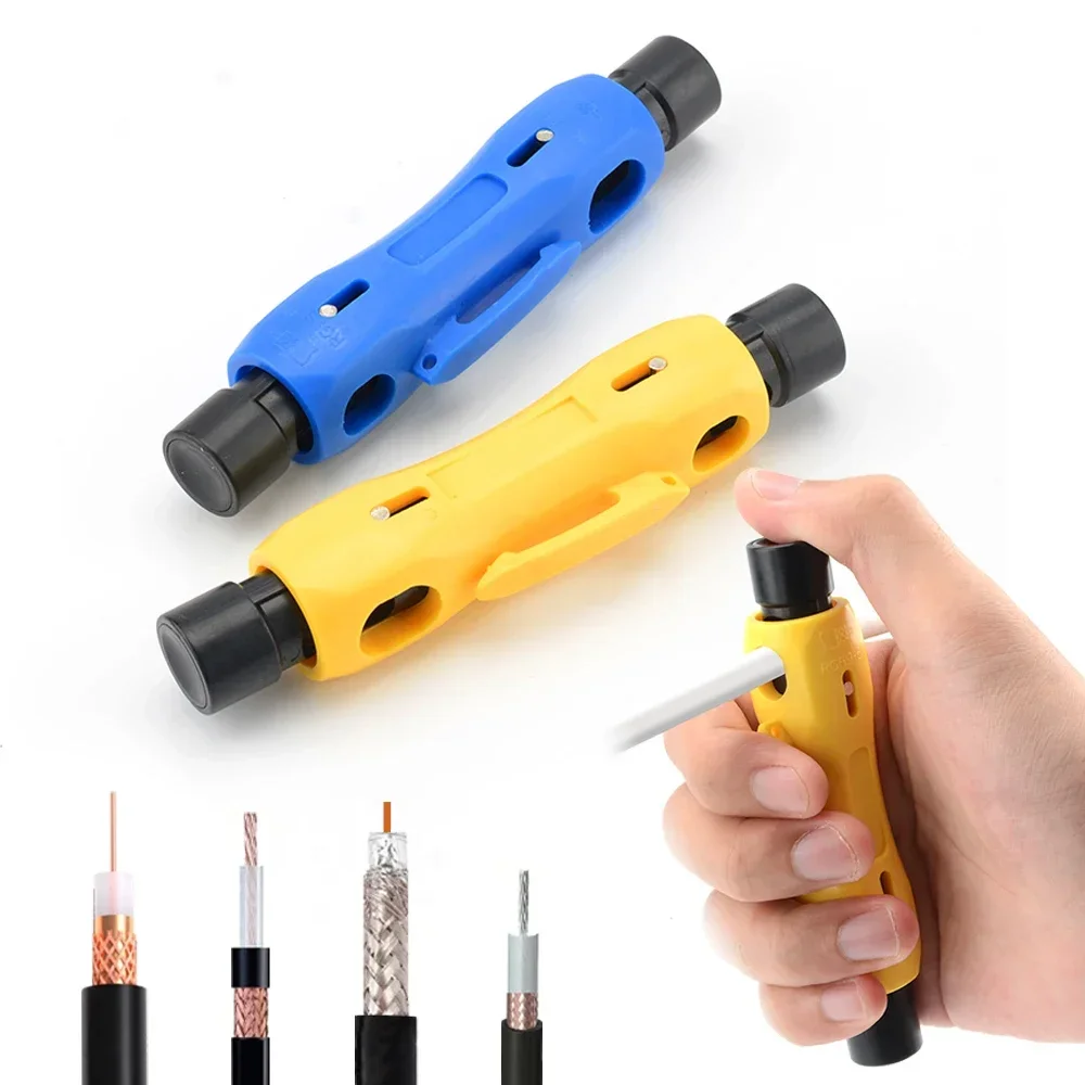 Coaxial Cable Stripper Pen Cutting Type Hand Tools Stripping Pliers for RG7-11 RG59-6 Wire Stripper Easy Electrician Repair Tool