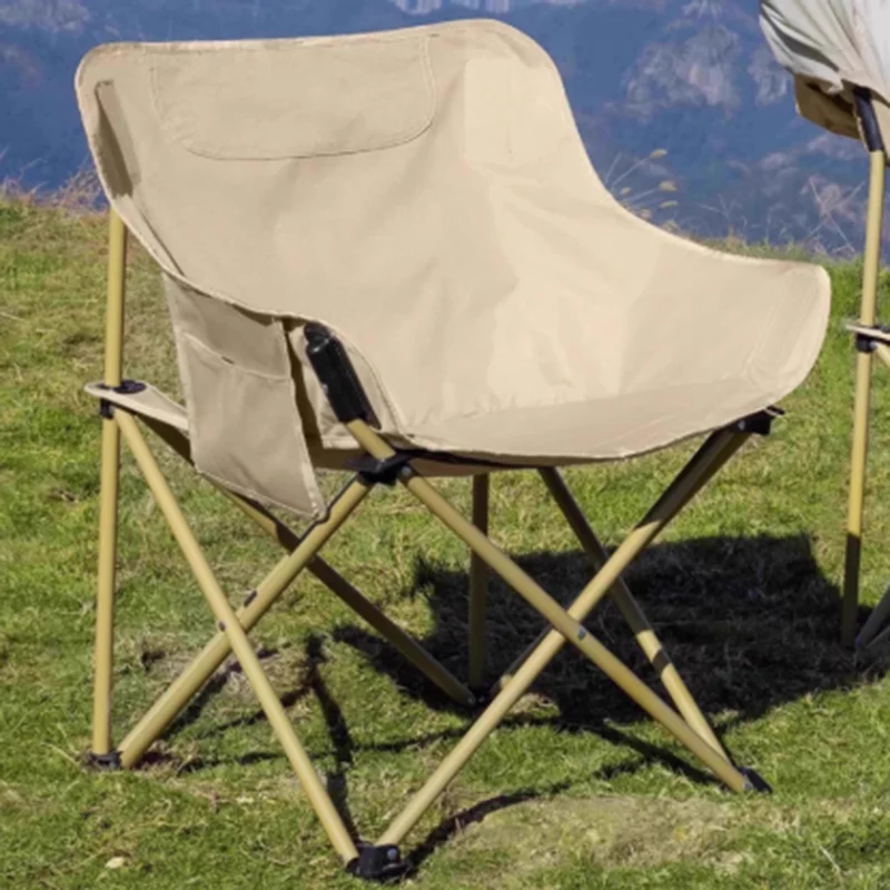 For Beach Footrest Folding Chair High Weight Capacity Moon Fishing Folding Chair Backrest Relax Silla Playa Plegables Furniture