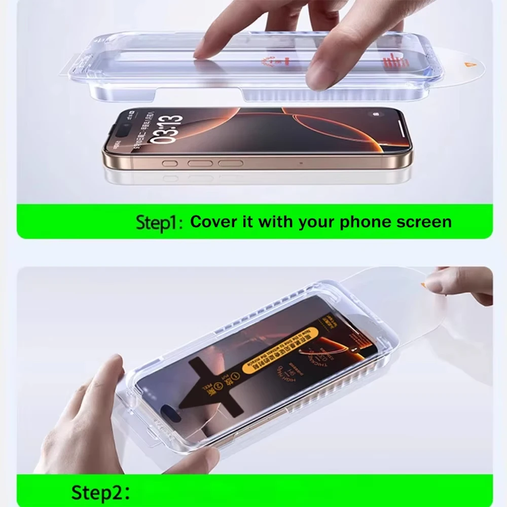 3Pcs Dust Free Install Privacy Screen Protectors For iPhone 17 18 Pro Max 16 15 14 11 12 13 XS XR X 7 8 Plus 16e Anti-spy Glass  view 4