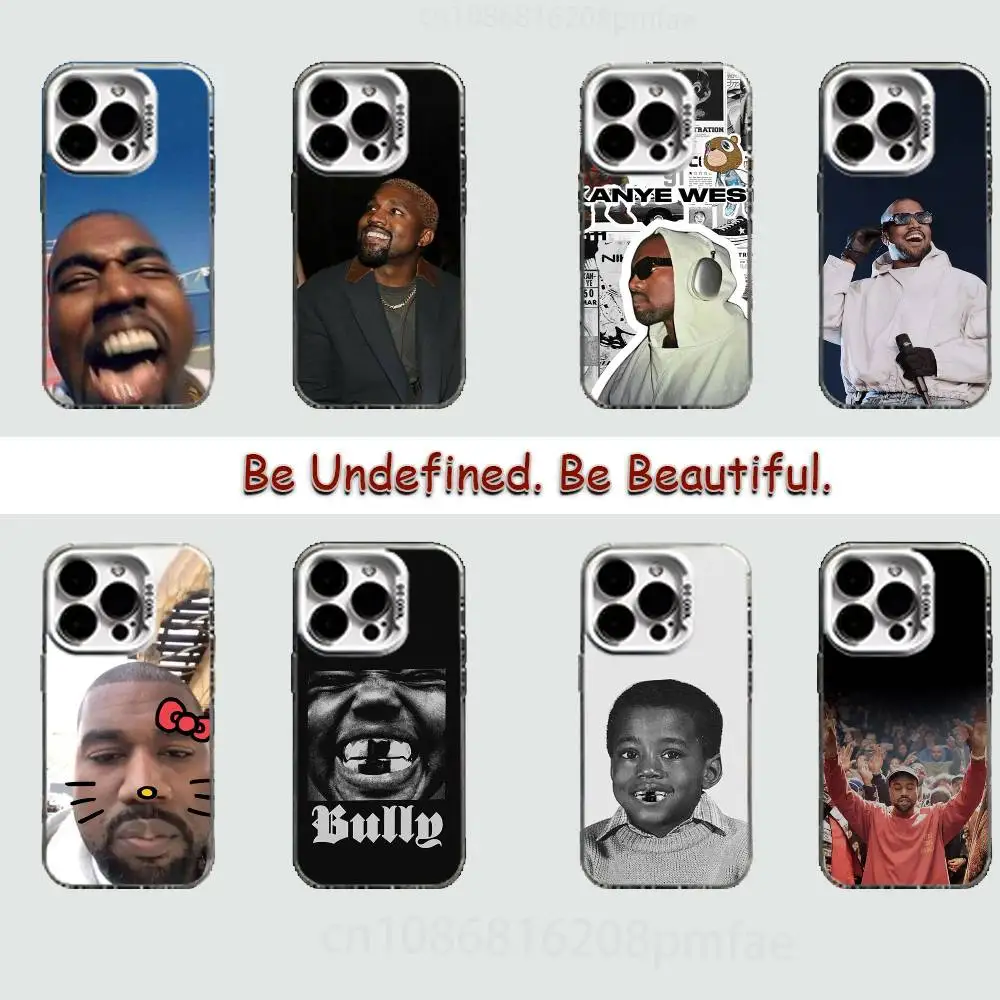 

Rapper K-Kanyes W-West White Shockproof Phone Case For iPhone 17,16,15,14,13,12,11,Pro,XS,Max,Plus,Mini,SE