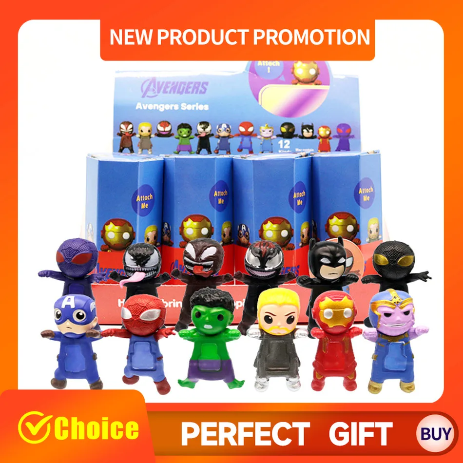 

Spiderman Anime Figure Sonny Angel Avengers computer screen decoration cute anime doll surprise box kids Toy Christmas gift