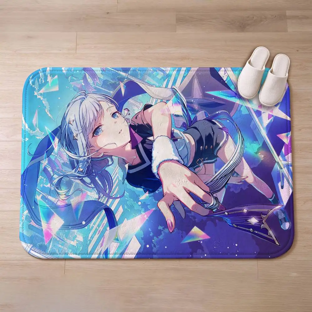 PJSK Y-Yoisaki Kanade N25 Short Plush Non-Slip Floor Mat, Easy to Clean, for Bathroom Door & Bedroom Door