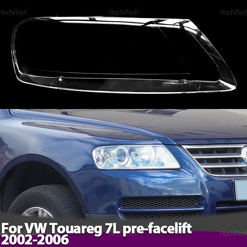 Transparent Housing Front Headlights Lens Shell Cover Lampcover Lampshade for Volkswagen VW Touareg 7L pre-facelift 2002-2006