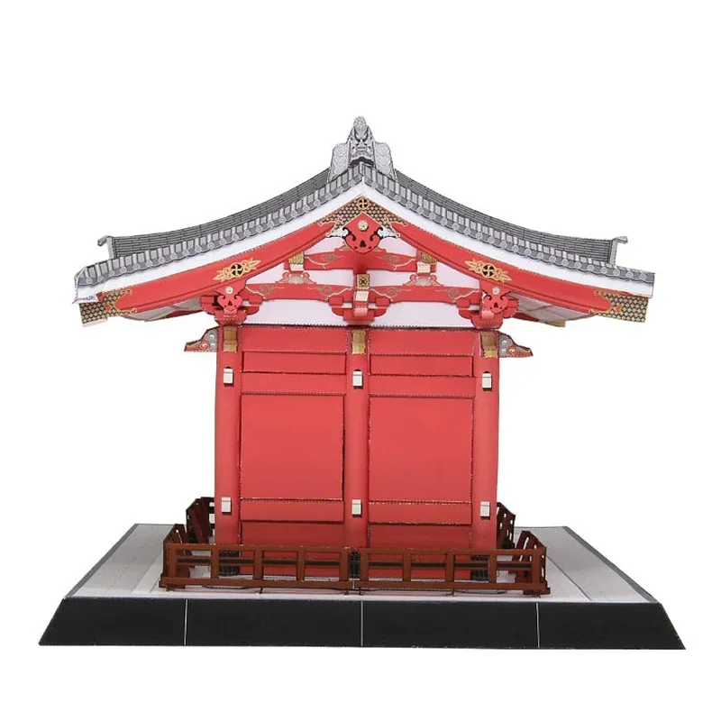 일본 Kaminarimon Senso-ji 사원의 문 3D 종이 모델 하우스 Papercraft DIY Art Origami Building Teens 성인 공예 장난감 QD-187