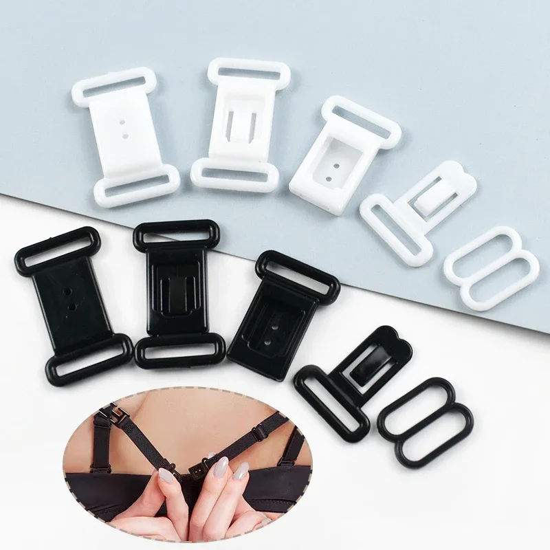 

20/50Sets 12.5mm Bra Strap Plastic Buckles O Ring Hook Bow Tie Clip Clasp Underwear Adjustable Tape Buckle Sewing Accessories