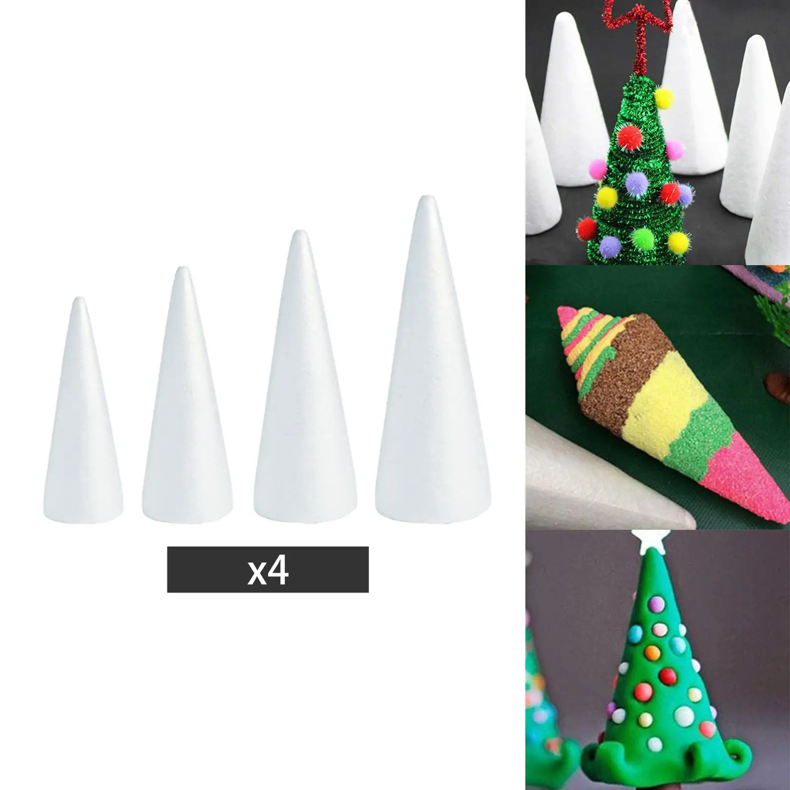 24 Pieces Foam Cones for Crafts for Children Kids Party Classroom Activities