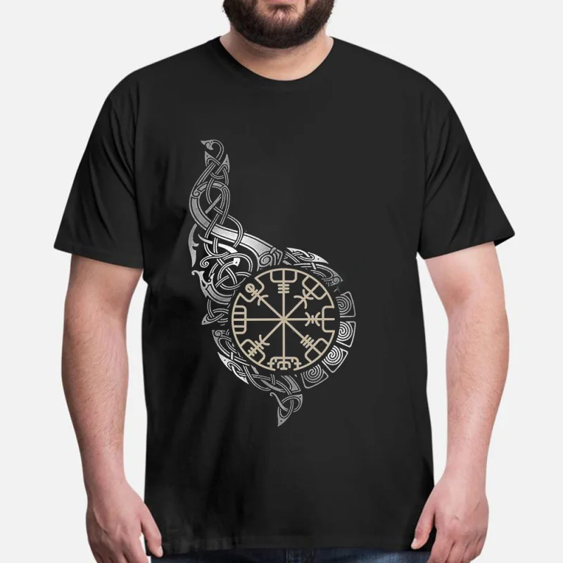 0415 Viking Serpent Knotwork Gift T-Shirt Vikings Runes Norse Myths Graphic clothes 100% cotton printed Tee  All size tops S-6XL