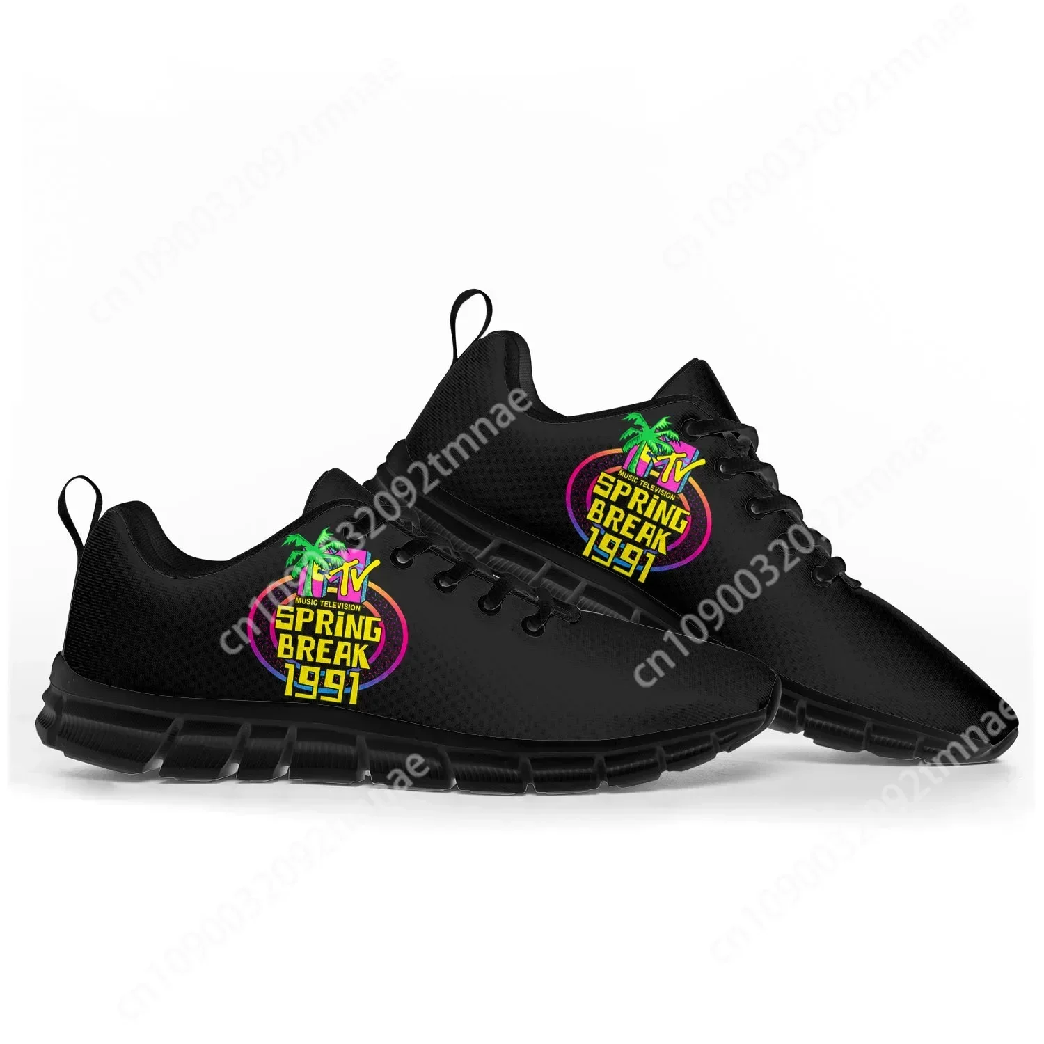 MTV Spring Break 1991 Pop Sports Shoes Mens Womens Teenager Kids Children Sneakers Casual Custom High Custom Couple Shoes Black