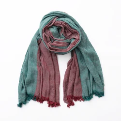 Designer Patchwork Cotton Linen Men Scarf Fashion Striped Men's Scarves Autumn Winter Warm Pashmina Male Brand Tassel Bufandas