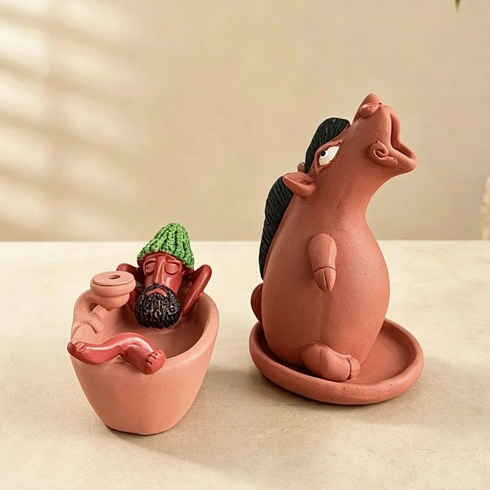 Resin Bathtub Backflow Incense Burner Ash Collection Tray Cartoon Cone Incense Holder Cute Animal Stable Base