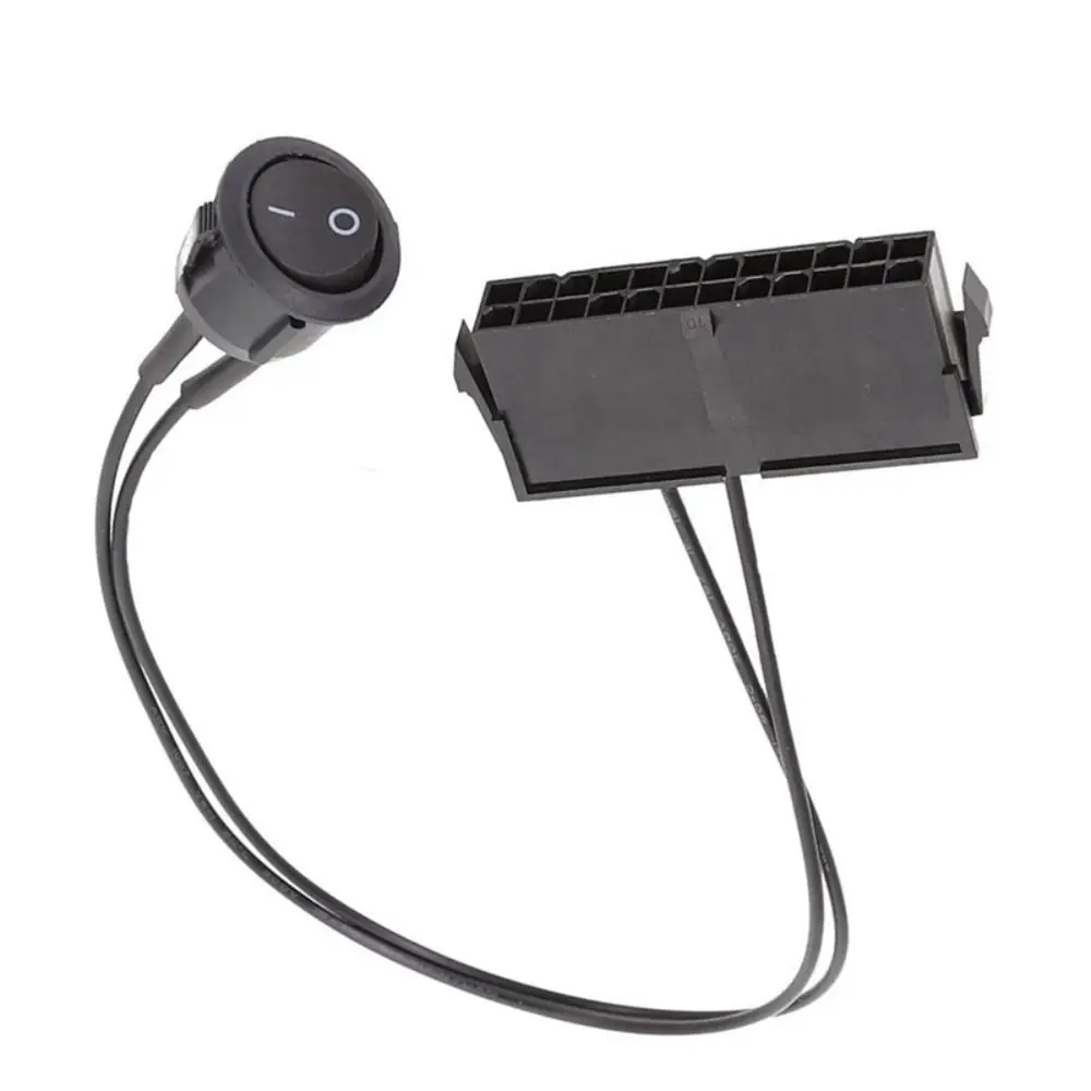 24 Pin PSU Power Supply Starter Quick Test Female Connector Power Supply Switch Push Button PC Power Supply Jumper Computer