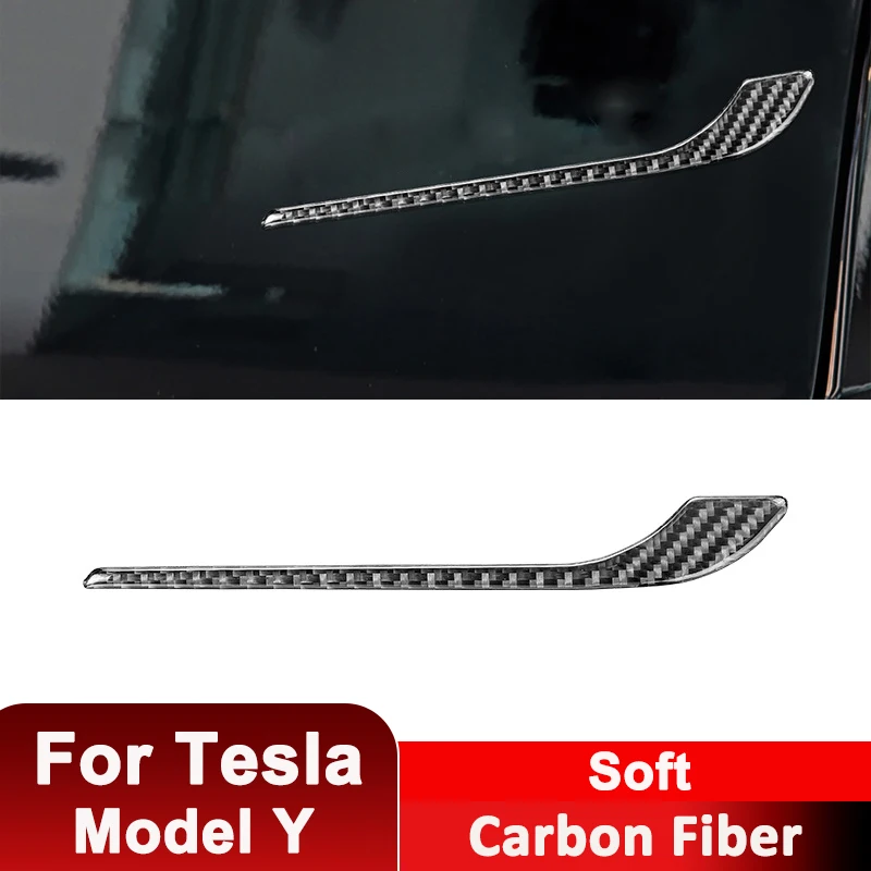 

For Tesla Model Y Carbon Fiber Auto Rear Trunk Emblem Logo Badge Trim Strip Decorative Sticker Car Interior Accessories