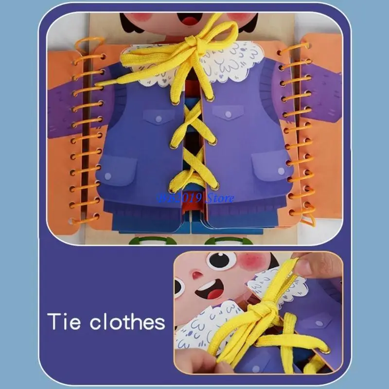 

Q0KB Toddler Dress up Toy Basic Life Skills Training Supplies Colorful Dressing Toy