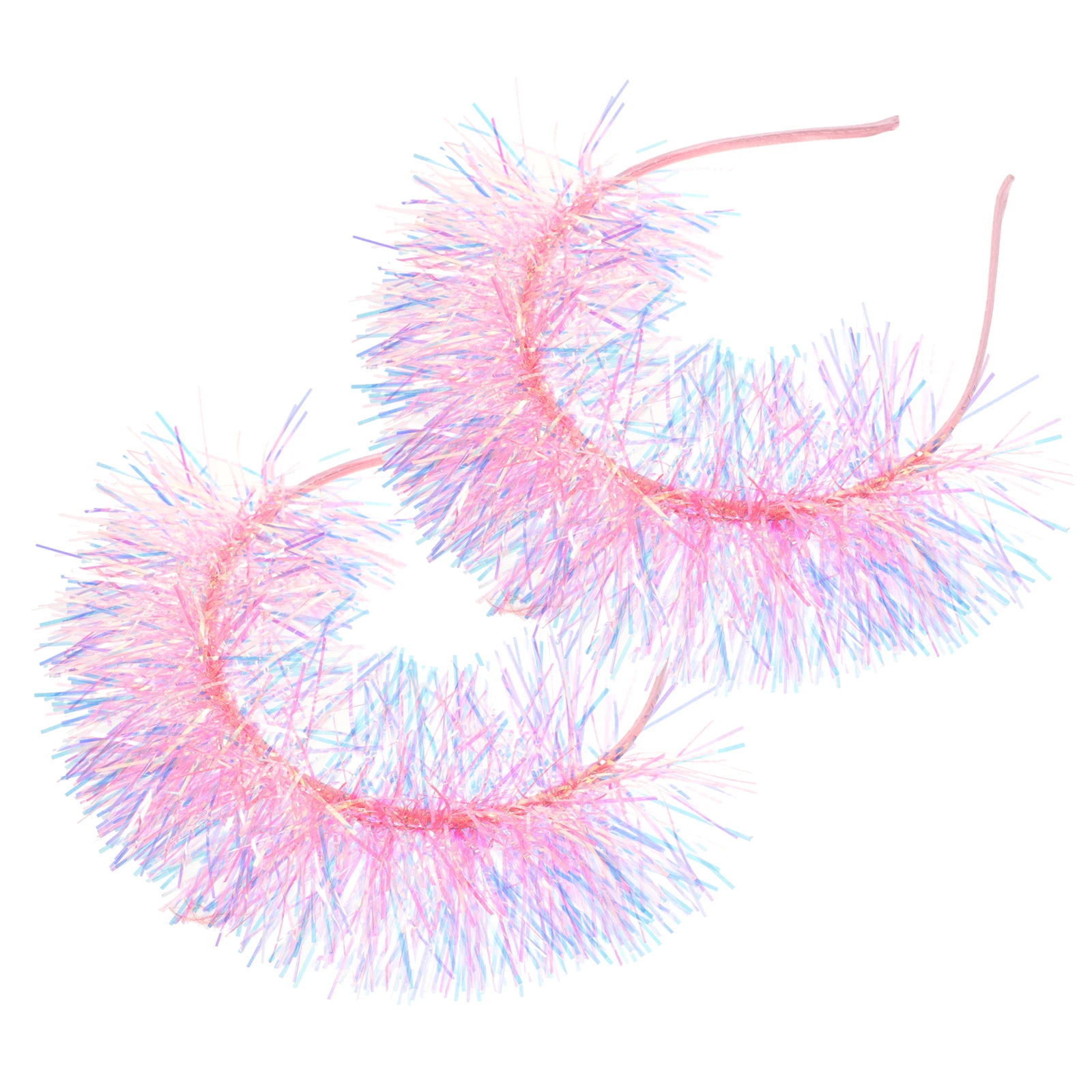

2Pcs Children Pink Hairband For Girl Tinsel Hairband for Kids Girls Lightweight Comfortable Festive Party Accessories