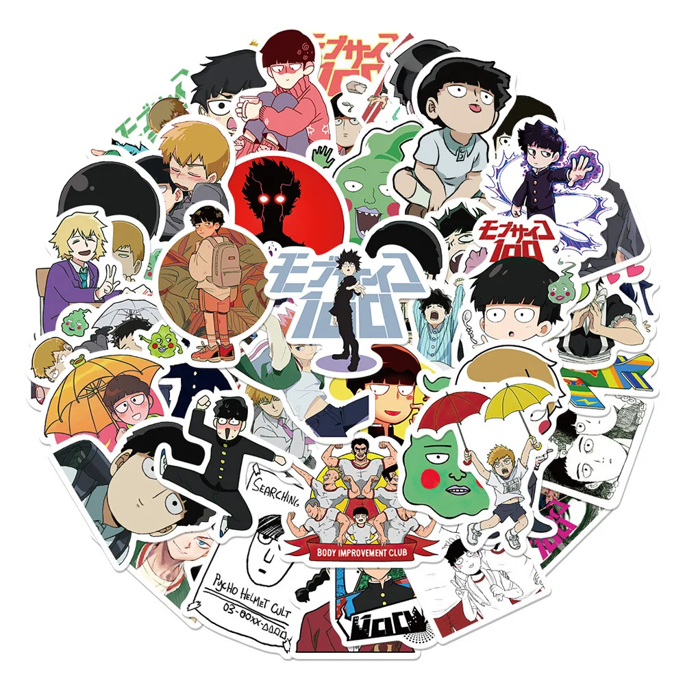 10/30/52pcs Mob Psycho 100 Anime Stickers Decals for Kid Toy DIY Phone Case Laptop Notebook Cool Cartoon Vinyl Sticker Wholesale