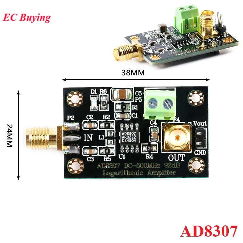 AD8307 RF Logarithmic Detector Module DC-500MHz Power RF Log Amplifier Board Transmitter