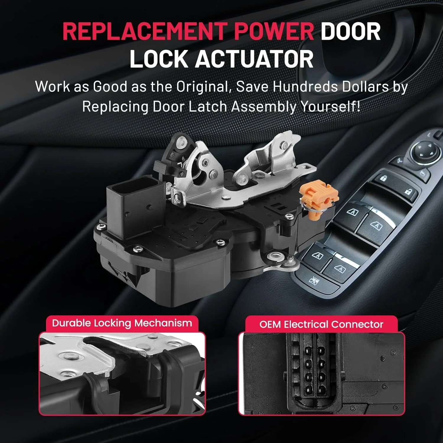 يستبدل 15816393 لـ H2 2003-2007 الجبهة اليمنى الركاب الجانب قفل المحرك المحرك FR مزلاج الباب #3