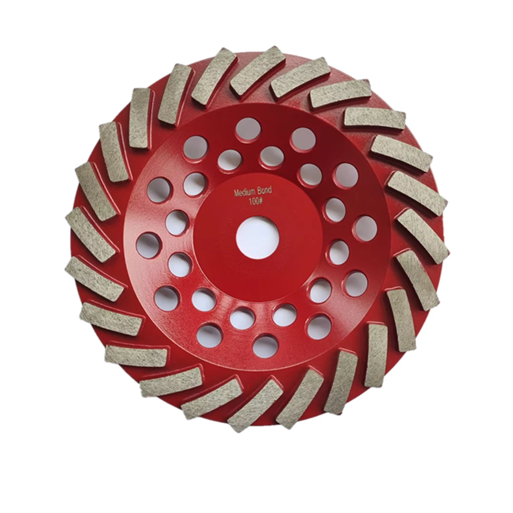 GD106 Diameter 180mm Turbo Type Diamond Grinding Cup Wheel 7 Inch Hilti Concrete Grinding Disc with 24 Metal Bond Segments