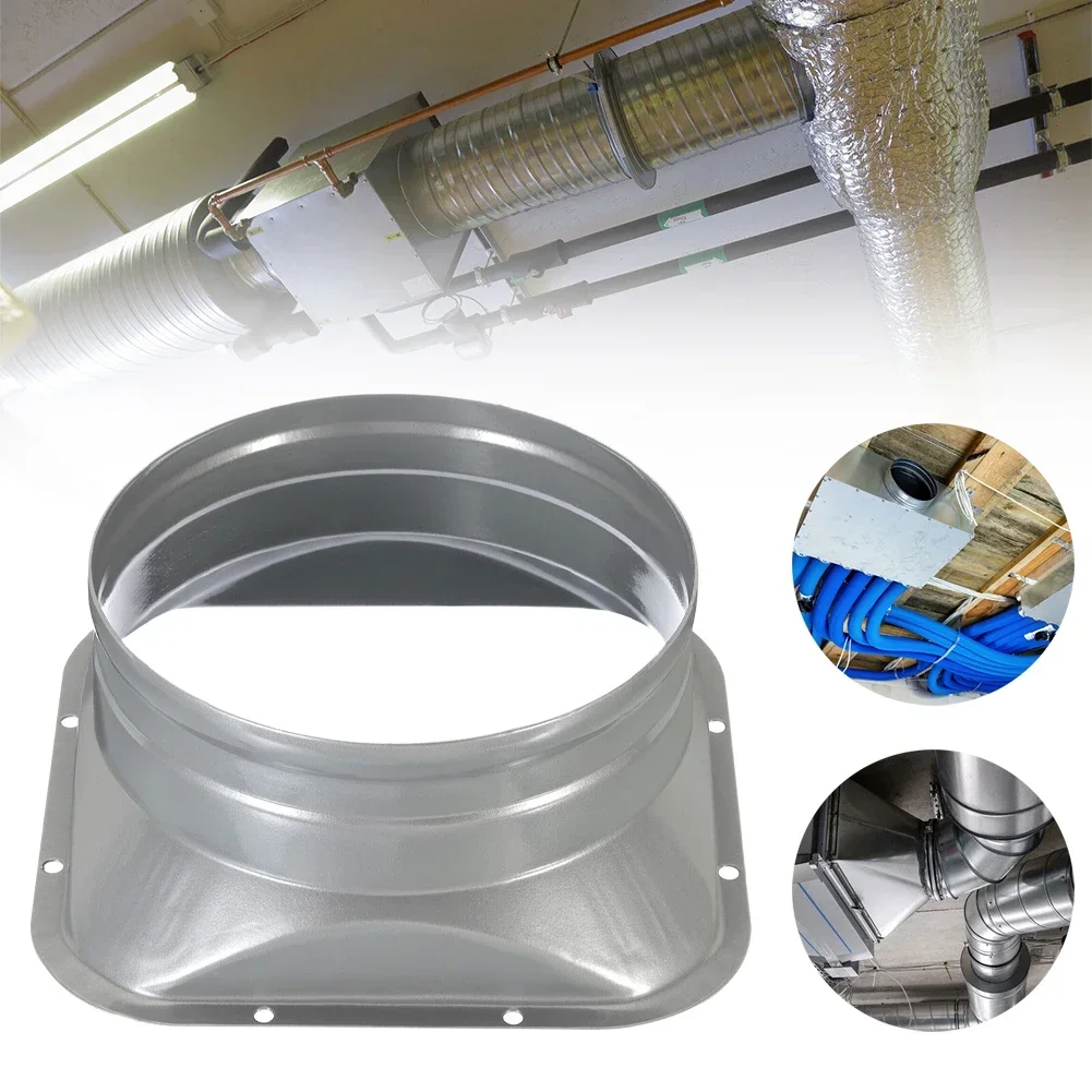 Per cappa da cucina ventilatore tubo collegamento flangia di sfiato condotto di scarico 4-10 pollici spruzzo elettrostatico metallo argento-grigio