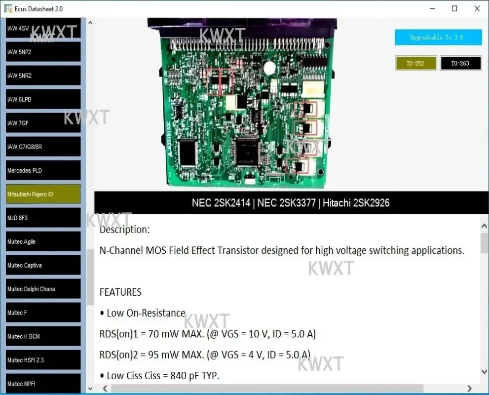 Ecu Ecus Datasheet 2.0 Software Schematic Database Including Thousands of PCB Schematics with Electronic Components of Car ECUs