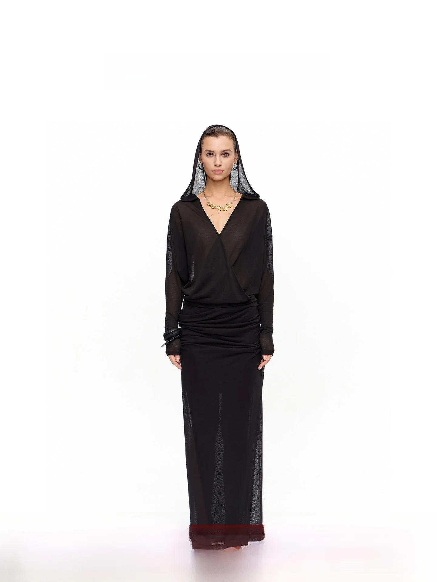 

CNWEI Autumn 2025 Loose Fit V-Ne Long Sve Knitted Hoodie Women's Casual Sle Breathable Comfortable Pure Color Top