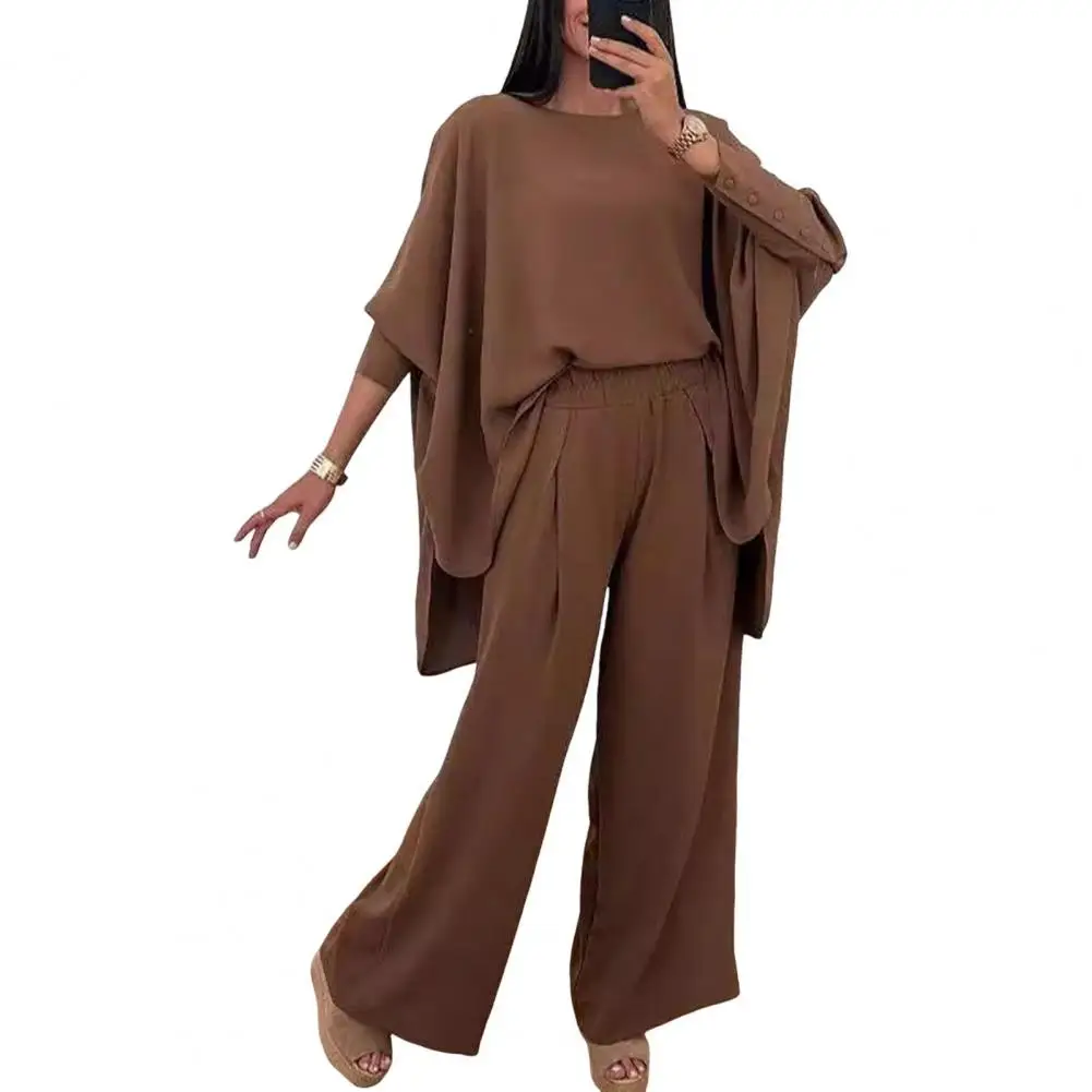 

Women's 2025 Summer New Round Neck Long Sleeve Fashion Pants Casual Comfortable Loose Set