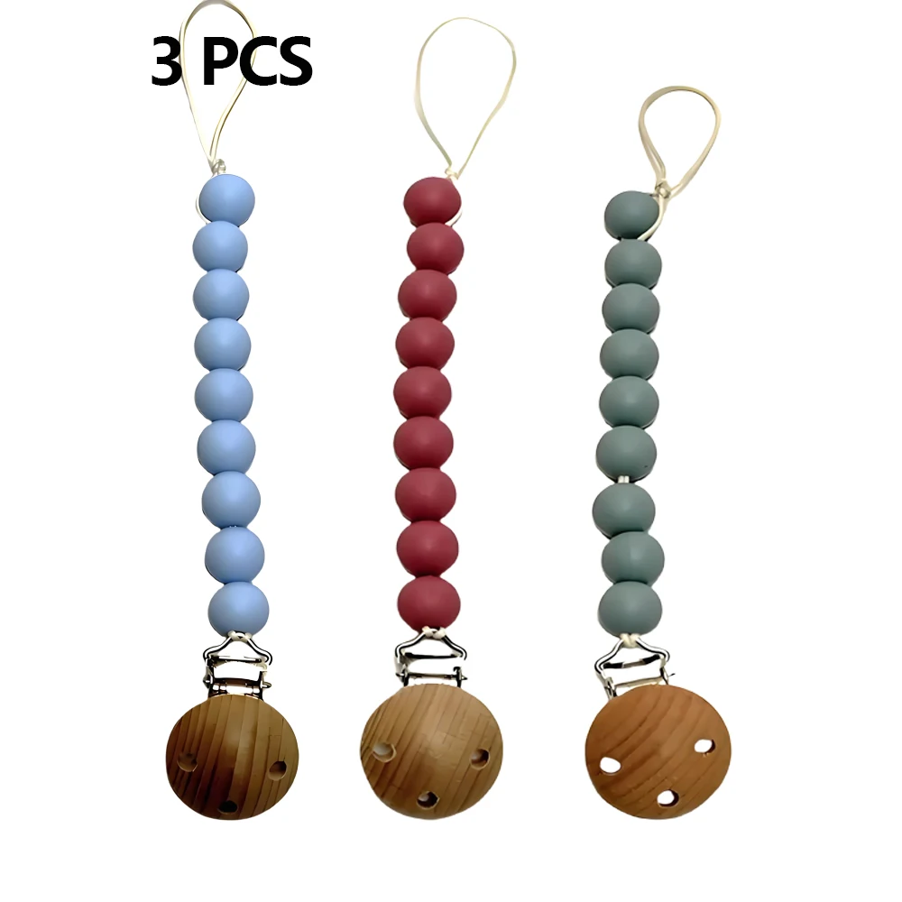 

1/3/9pcs Baby Pacifier Chain Lanyard Anti Loss Rope Food Grade Silicone Teether Anti Loss Pacifier Anti Drop Chain