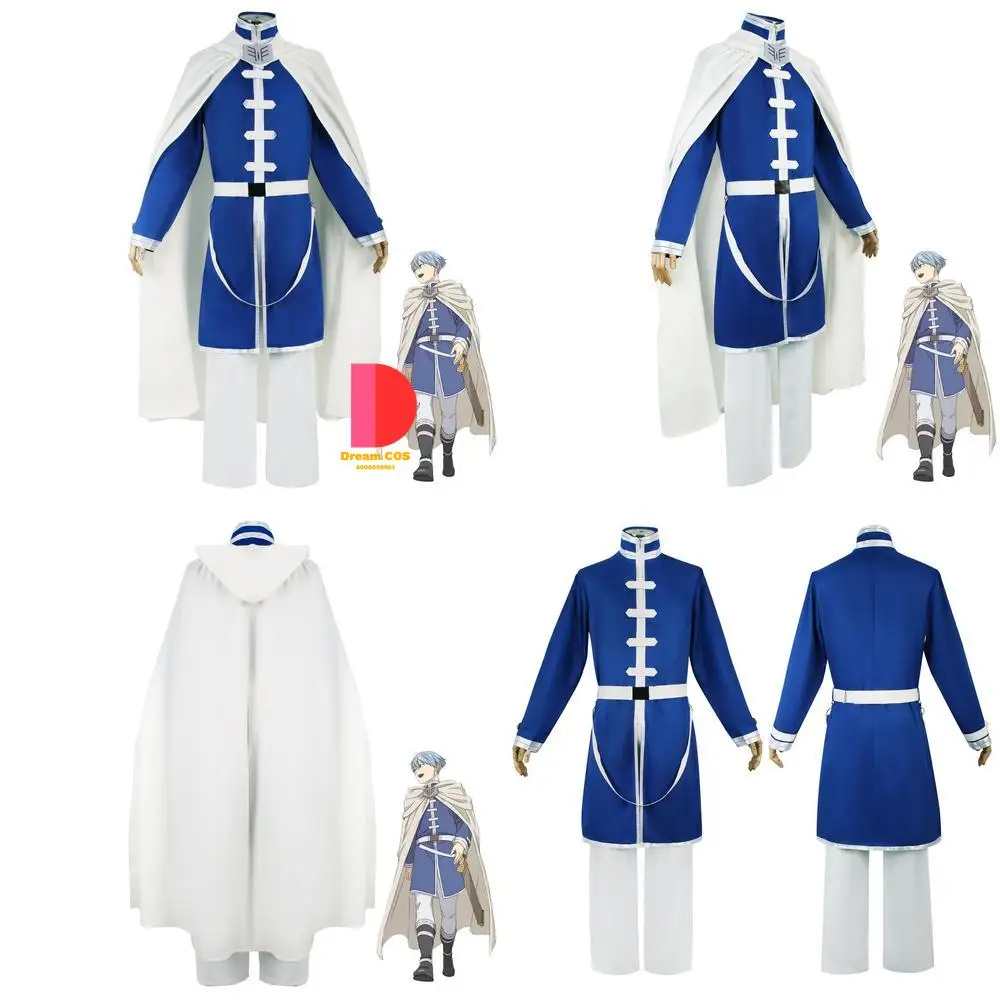 

Frieren: Beyond Journey's End Cosplay Costume Anime Himmel Popular Role Play Blue Uniform Set with Wig for Comic Con Halloween