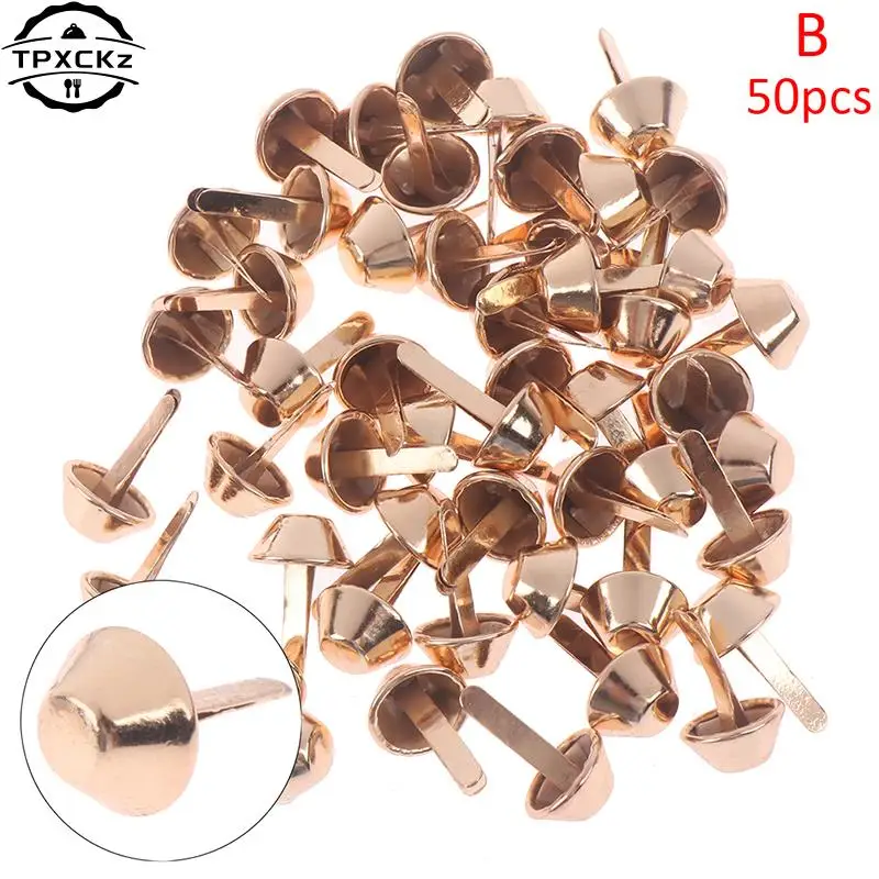 50pcs/lot DIY Metal Crafts Purse Feet Rivets Studs For Purse Handbag Punk Rock Rivets Bag Leather