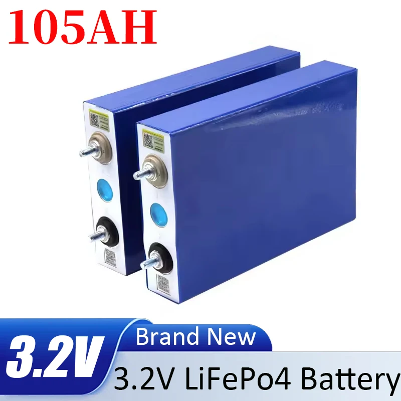 

Brand New 3.2V 105Ah LiFePO4 battery Lithium iron phospha DIY 4S 12V 24V Motorcycle Electric Car travel Solar Batteries