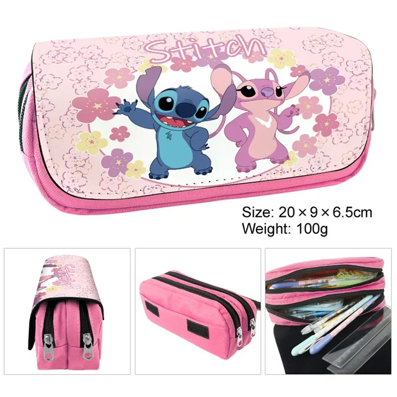 

Stitch Series Pencil Case Zipper Disney Cartoon Student Stationery Bag Large Capacity School Supplies Pen Pouch Birthday Gifts