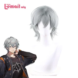 L-email wig Synthetic Hair Game Zenless Zone Zero Wise Cosplay Wigs Male Protagonist Wise 35cm Short Grey Wig Heat Resistant Wig