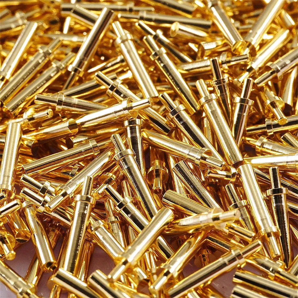5 Pcs Terminal Target Connector for Spring Loaded Pogo Pin Circular Gold Plated Brass Solder Pad High Current Electronic Contact