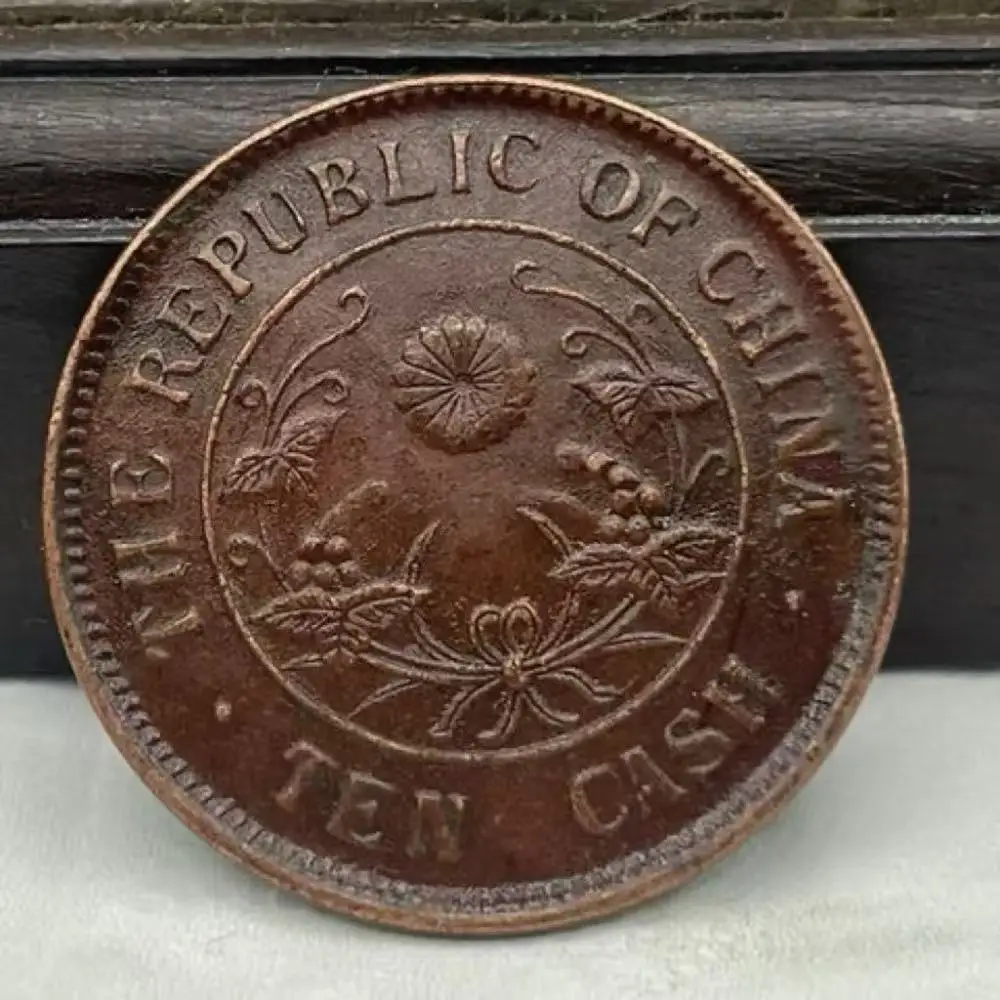 

2pcs Red Copper Coins for Collection Old Ancient Grapes Flower Coin Home Decor Gifts Collectible Coins