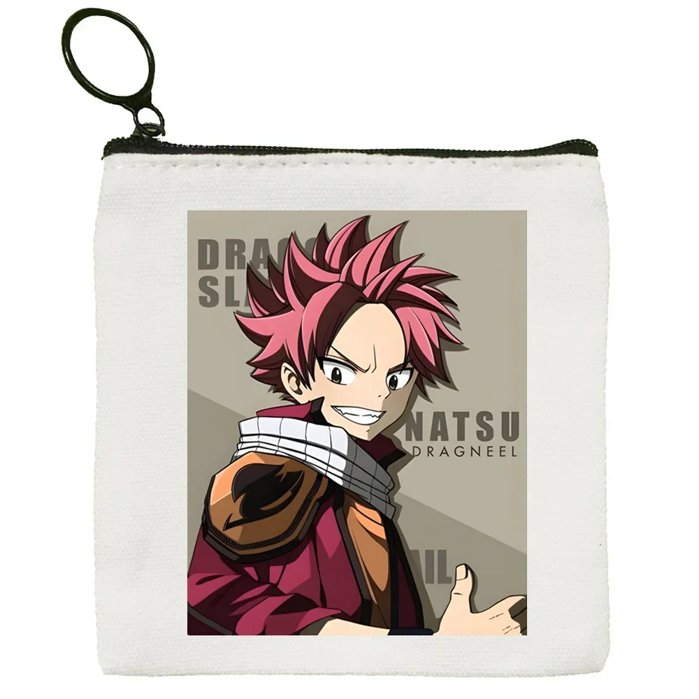 Fairy Tail Canvas Coin Purse Custom Logo Storage Pouch Canvas Bag  New Guild Cartoon Coin Bag Key Anime Natsu Zodiac Coin Purse