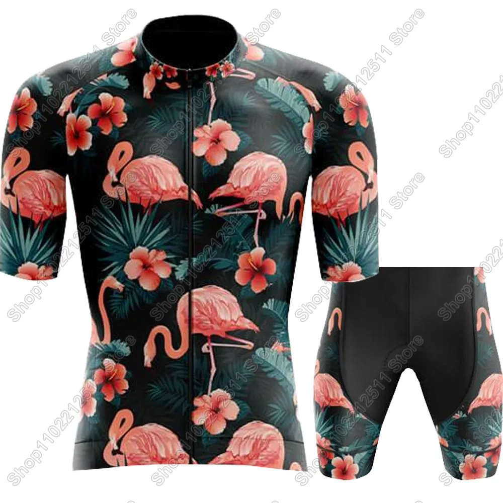 2025 Flamingo Cycling Jersey Set Bicycle Clothing Men Summer Road Bike Shirts Suit Bicycle Bib Shorts MTB Ropa Maillot view 3