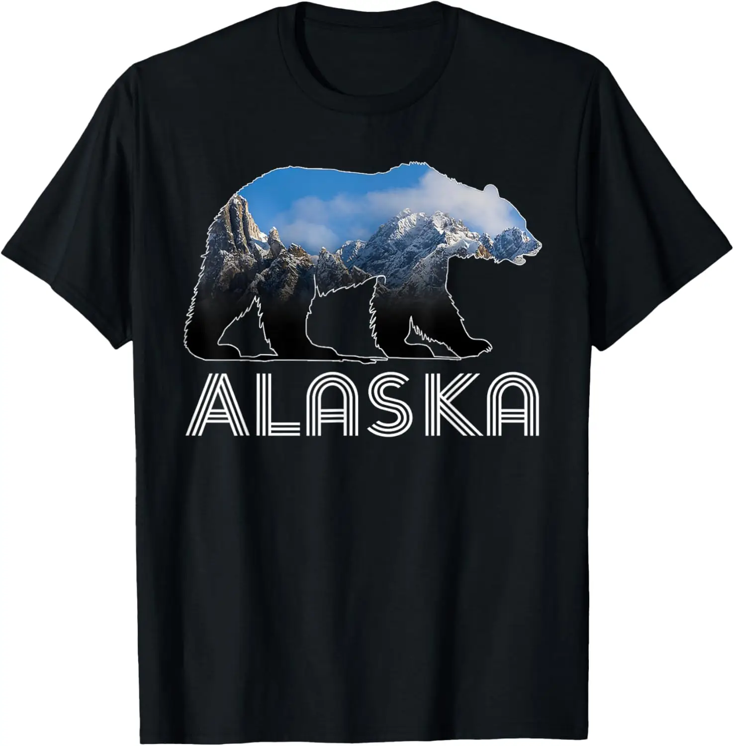 Camiseta de recuerdos del estado de Alaska Bear Grizzly de las montañas de Alaska