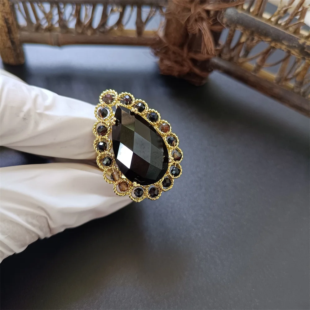 Natural Stone Material Women's Rings with Multiple Popular Elegant Luxury Ladies' Banquet Party Simple and Exquisite Jewelry