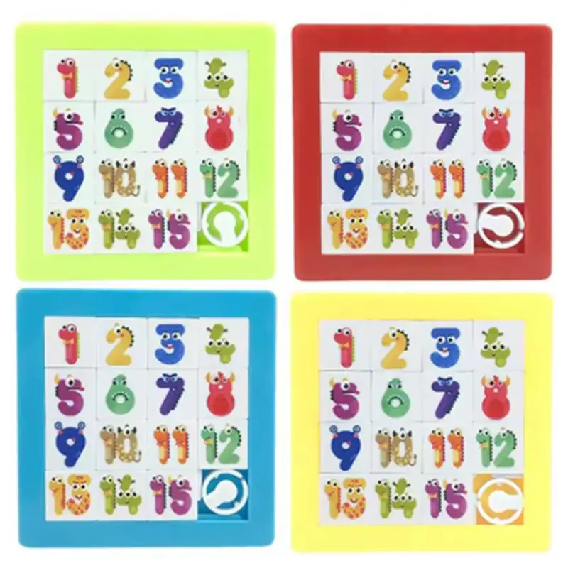 Cartoon Alphabet Letters Number Slide Puzzle Brain Teaser Party Favor Toys Educational Learning Boys Girls Kids Mind Challenge
