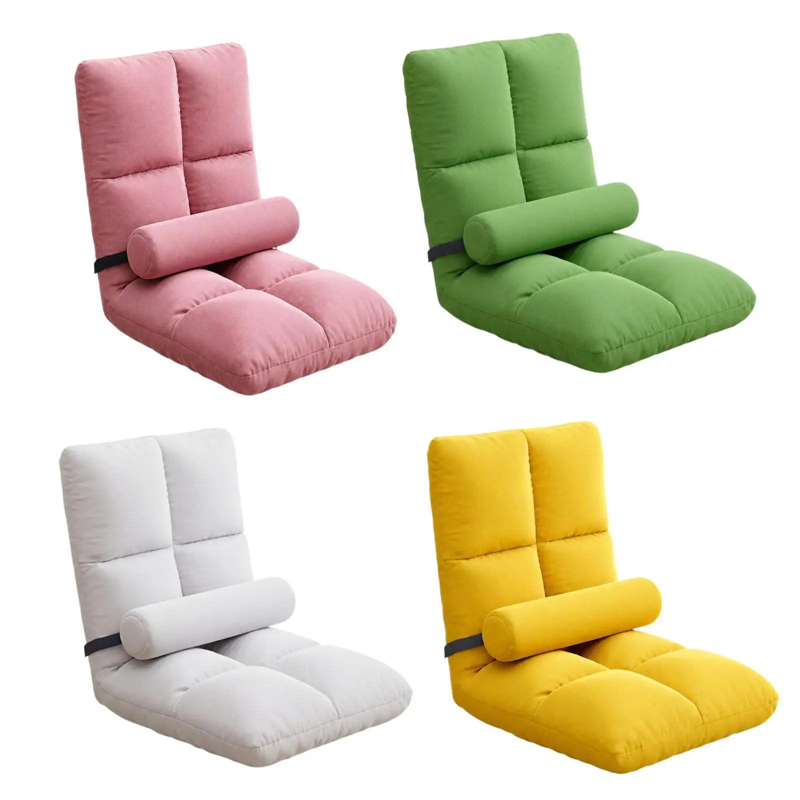 Adjustable Floor Sofa Chair with Pillow Foldable Soft Flannel Sponge Lounge Compact Seating for Small Spaces Adults and Kids