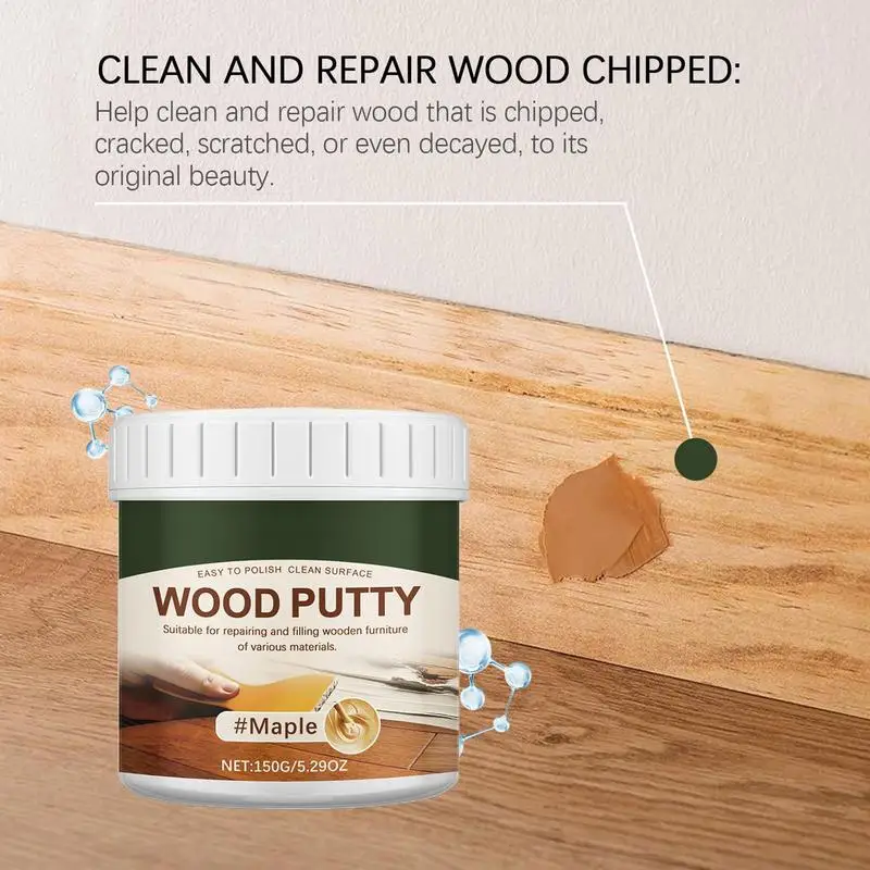 150g Stainable Wood Crack Filler Furniture Repair Kit Touch Up Wood Putty Wood Caulking Filler for Repairing Wood Scratches