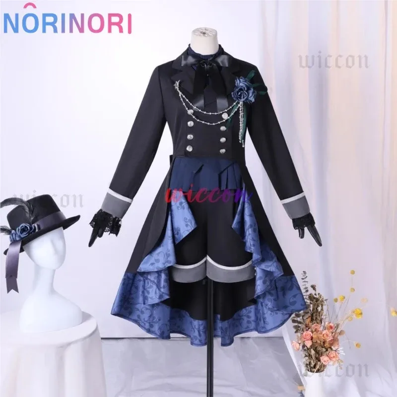 Costume de majordome noir Ciel Phantomhive pour homme, ensemble complet de Costume Rose noire, Style britannique, Halloween, personnalisé