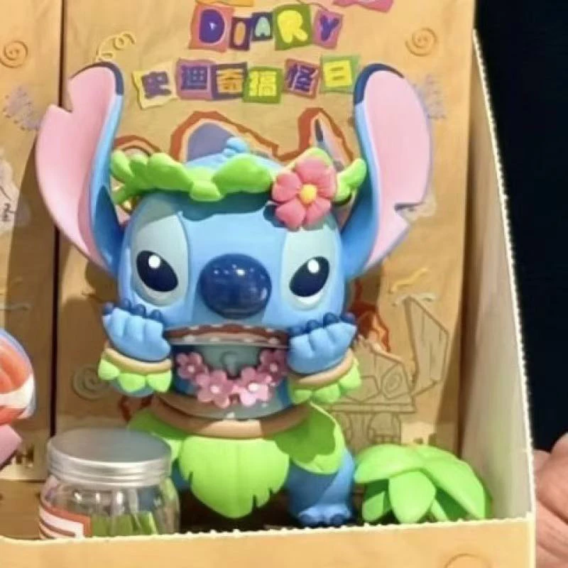 Disney Stitch Weird Diary Series Anime Figures Creative Cute Doll Statue Model Mystery blind box Toys Children Birthday Gifts