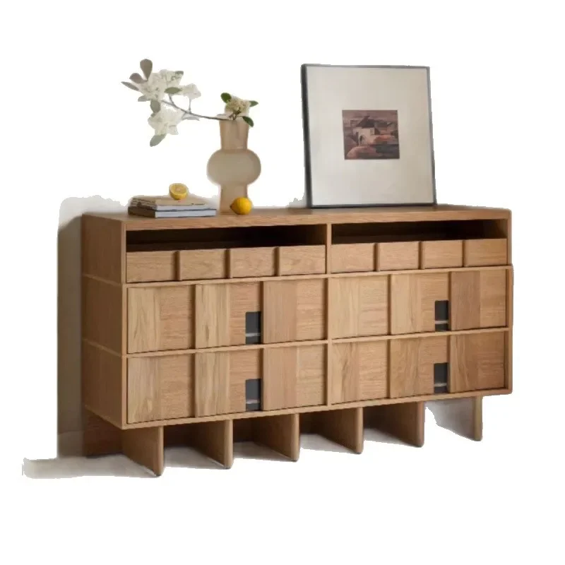 

Japanese-style six-bucket light luxury cherry wood storage five-bucket side cabinet, multi-functional