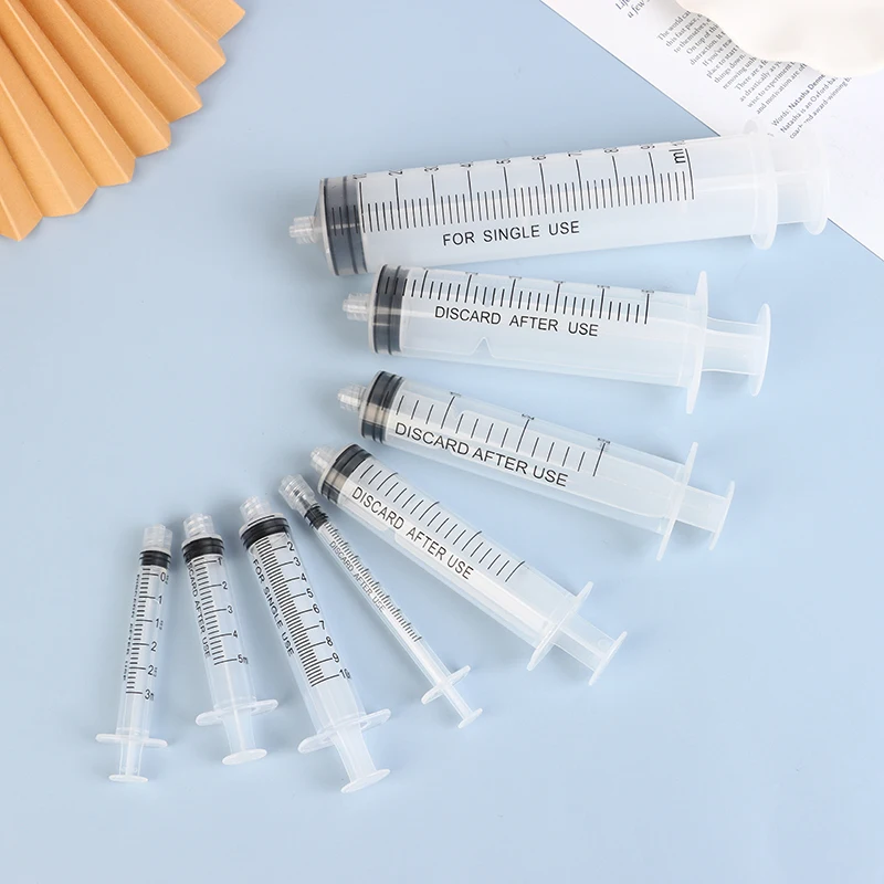 10pcs Luer Lock Syringes 1/3/5ml Plastic Syringe Nutrient Syringe Tools Sampler Measure Tool Parts