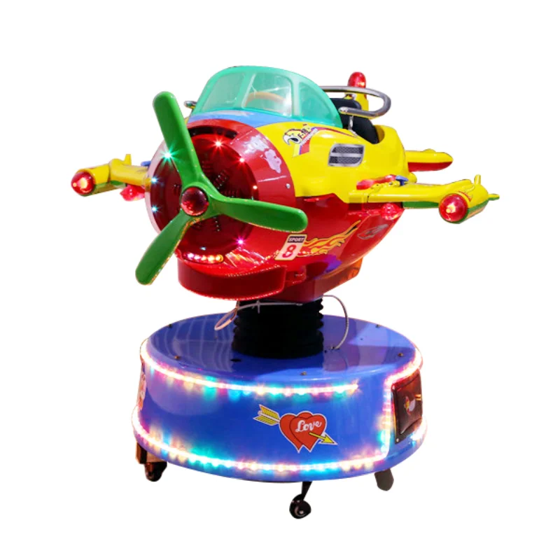 Rocking car supermarket lift rotating plane children's electric coin scan code game swing machine